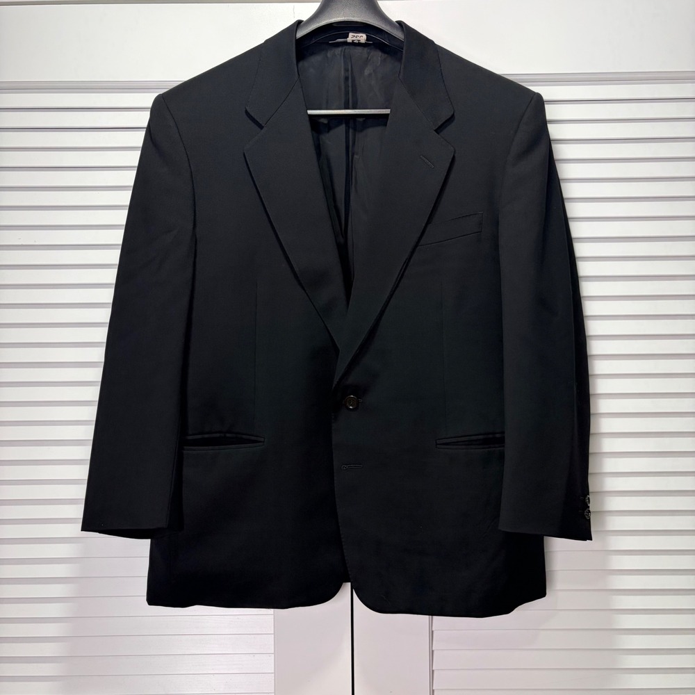 Canali Milano Bernini Mens 52 IT 42 US Black Pure Wool 2 Button Blazer Jacket